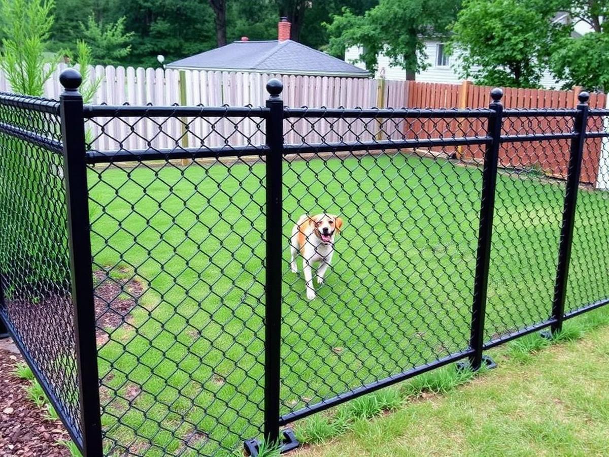 Chain-Link Fencing example on a Maine property