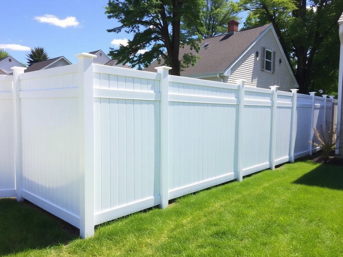 Vinyl Fencing example on a Maine property